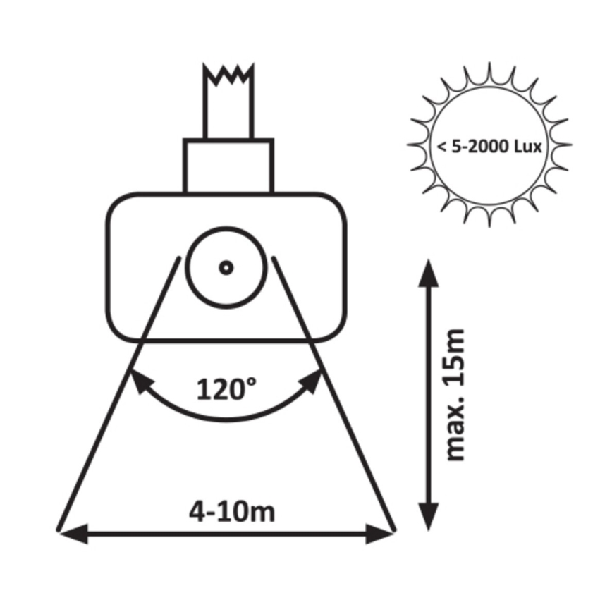 Rabalux - LED-valonheitin anturilla LED/30W/230V 4000K IP44 musta