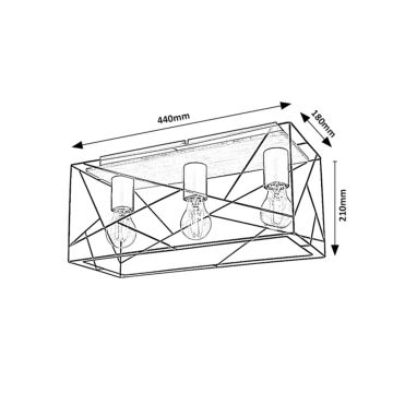 Rabalux - Kattovalo 3xE27/40W/230V