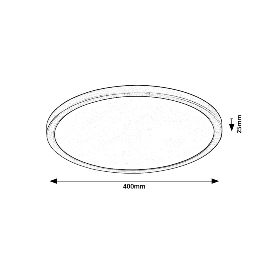 Rabalux - LED-kattovalaisin LED/36W/230V 3000/4000/6000K halkaisija 40 cm musta