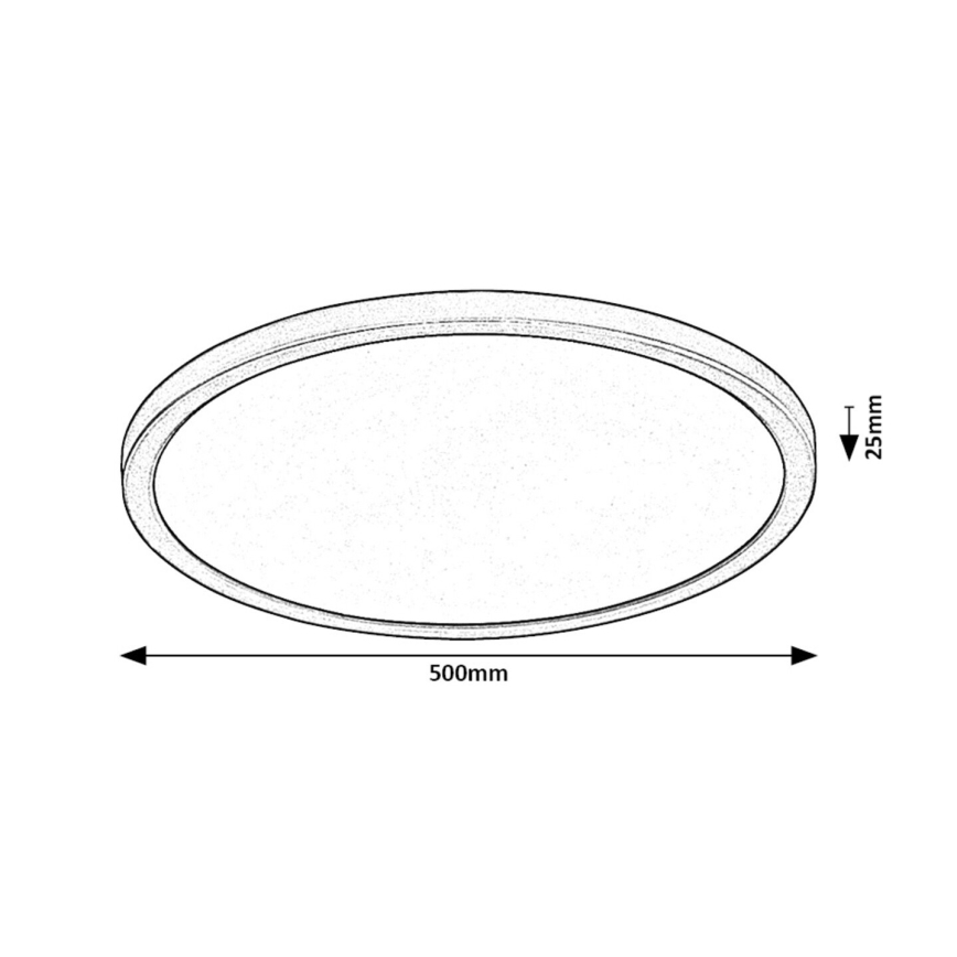 Rabalux - LED-kattovalaisin LED/36W/230V 3000/4000/6000K halkaisija 50 cm musta