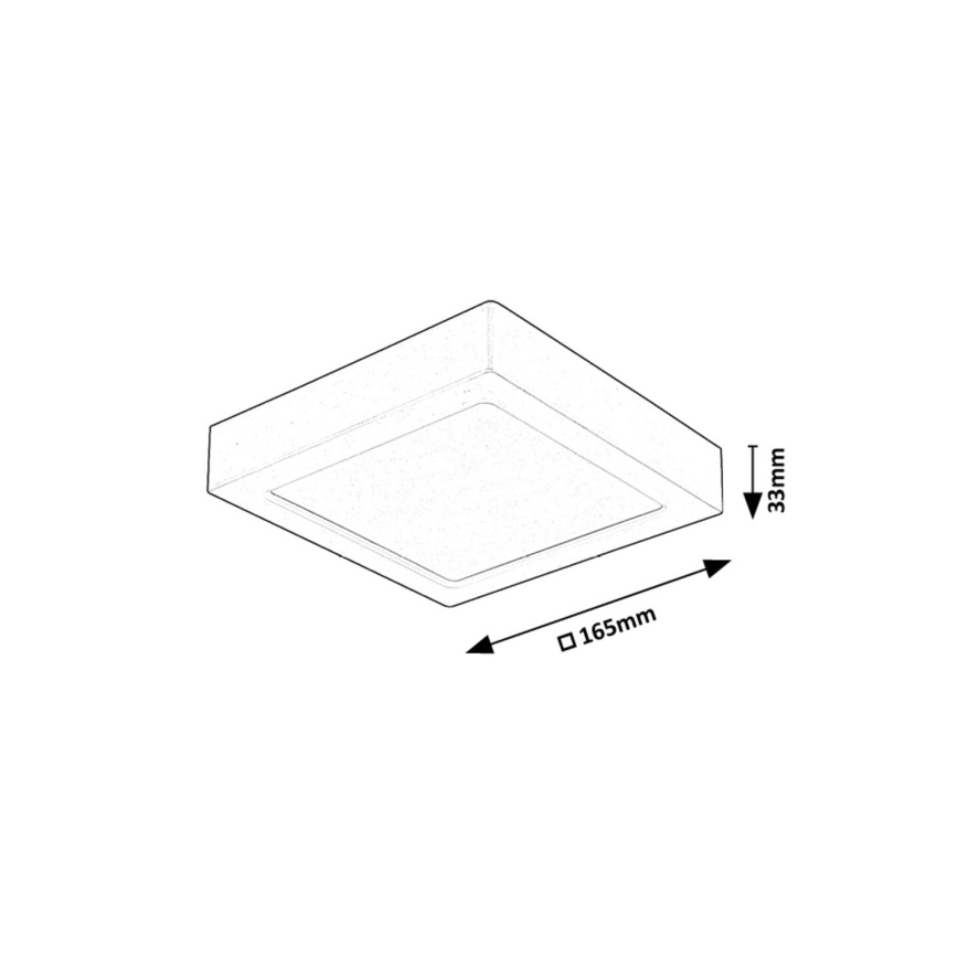 Rabalux - LED-kattovalaisin LED/15W/230V 3000K 16x16 cm musta