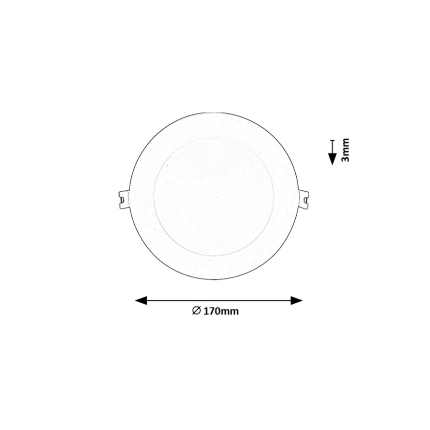 Rabalux - LED upotettava valo LED/12W/230V 3000K halkaisija 17 cm valkoinen