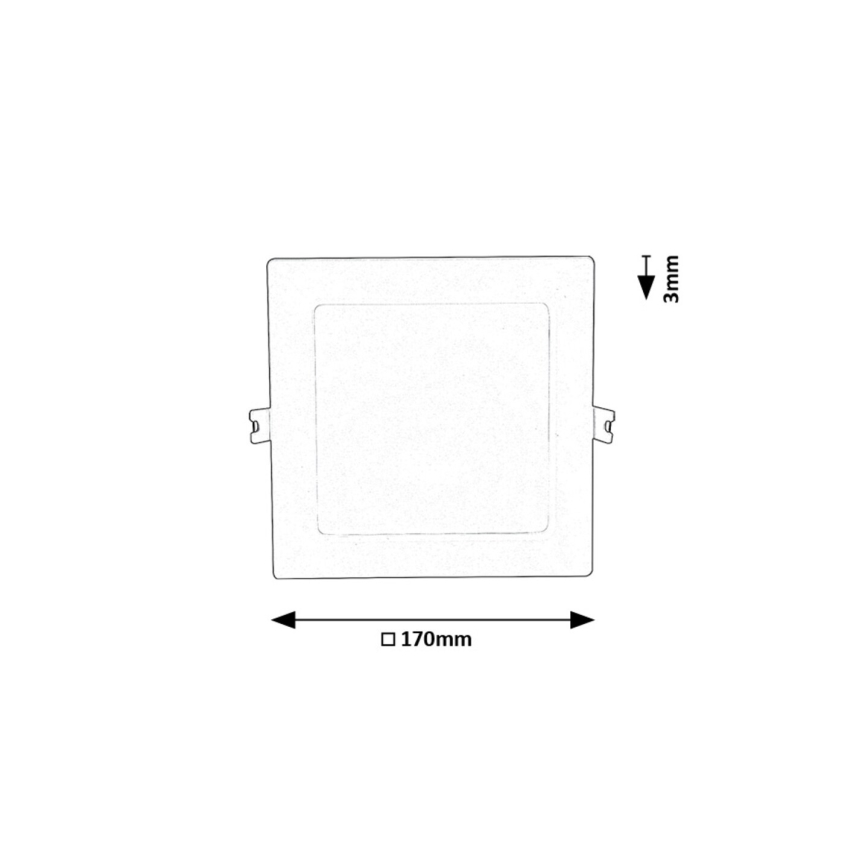 Rabalux - LED upotettava valo LED/12W/230V 3000K 17x17 cm valkoinen