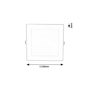 Rabalux - LED upotettava valo LED/18W/230V 22x22 cm valkoinen