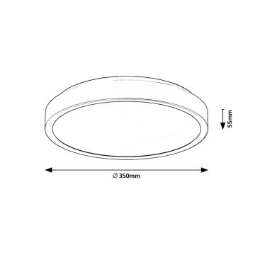 Rabalux - LED-kattovalaisin kylpyhuoneeseen LED/36W/230V IP44 4000K halkaisija 35 cm musta