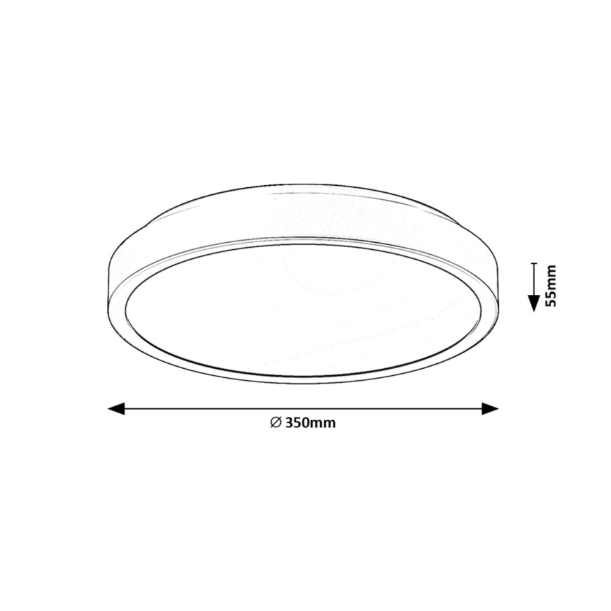 Rabalux - LED-kattovalaisin kylpyhuoneeseen LED/36W/230V IP44 4000K halkaisija 35 cm musta