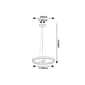 Rabalux - LED-kattokruunu johdossa LED/34W/230V mattakromi