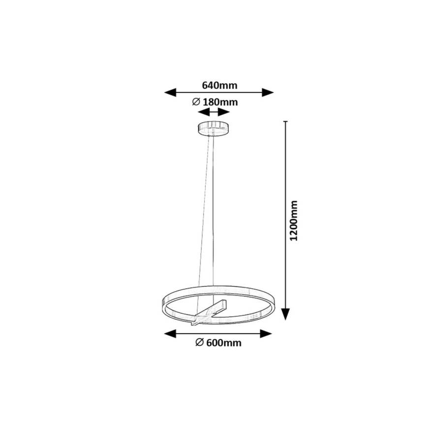 Rabalux - LED-kattokruunu johdossa LED/34W/230V mattakromi