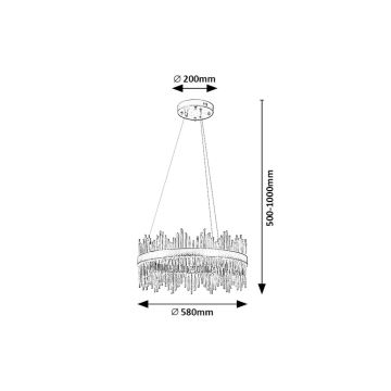 Rabalux - LED-kattokruunu johdossa LED/36W/230V 3000/4000/6000K kulta