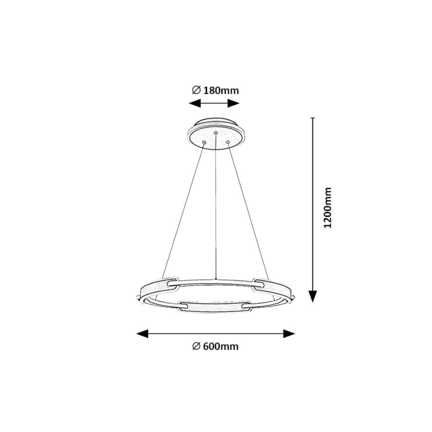 Rabalux - LED-kattokruunu johdossa LED/45W/230V 3000K/4000K