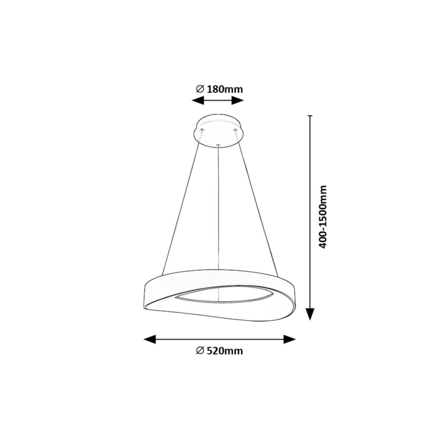 Rabalux - LED-kattokruunu johdossa LED/56W/230V 3000K hopea