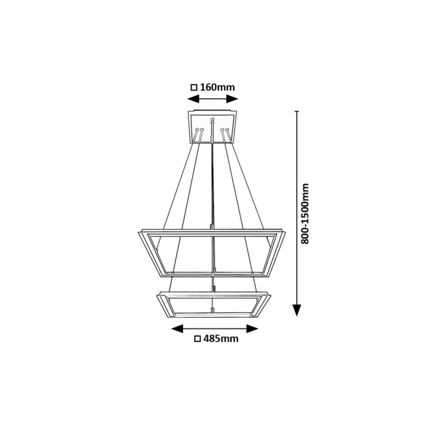 Rabalux - LED-kattokruunu johdossa 2xLED/24W/230V 3000K