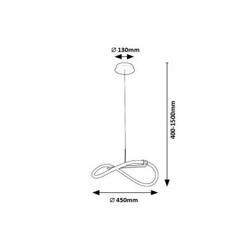 Rabalux - LED-kattokruunu johdossa LED/15W/230V 4000K