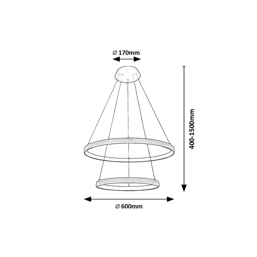 Rabalux - LED-kattokruunu johdossa LED/60W/230V 3000K