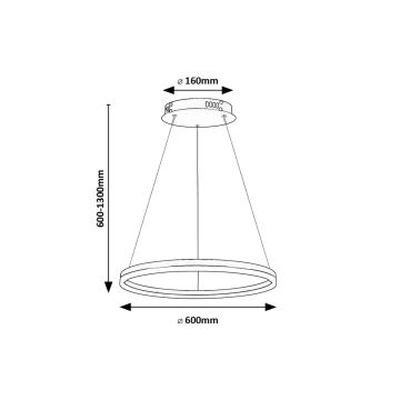 Rabalux - LED-kattokruunu johdossa LED/35W/230V 3000/4000/6500K