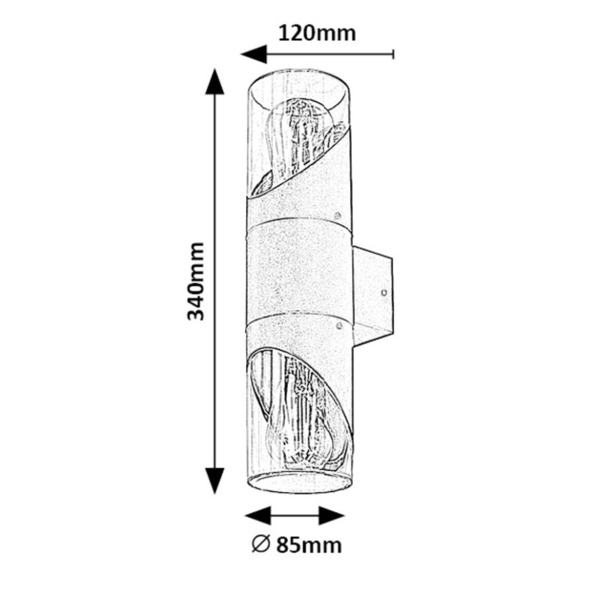 Rabalux - Ulkoseinävalaisin 2xE27/28W/230V IP54