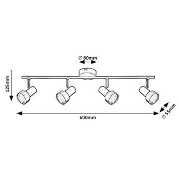Rabalux - Katon kohdevalo 4xGU10/50W/230V