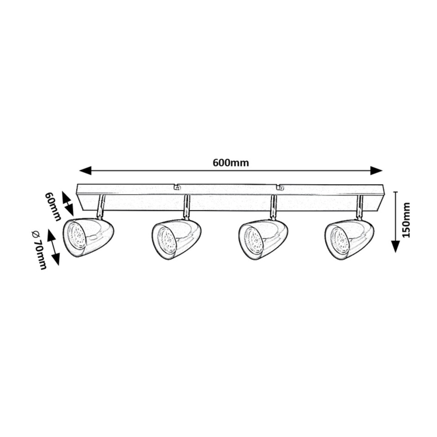 Rabalux - Kohdevalo 4xGU10/5W/230V musta