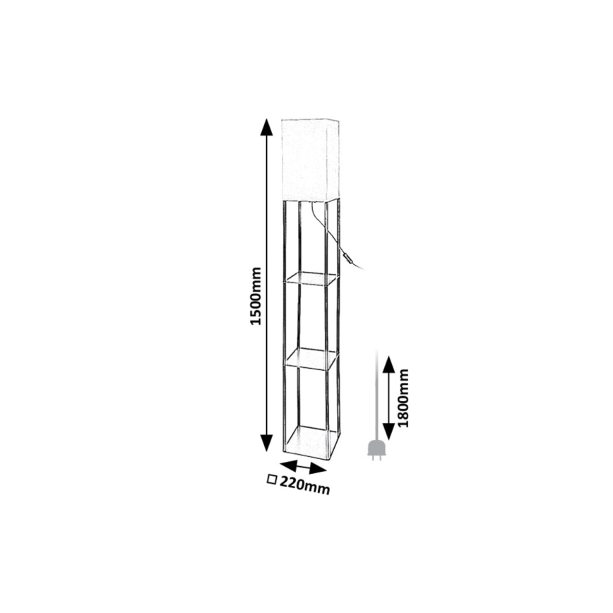 Rabalux - Lattialamppu kanssa shelves 1xE27/40W/230V