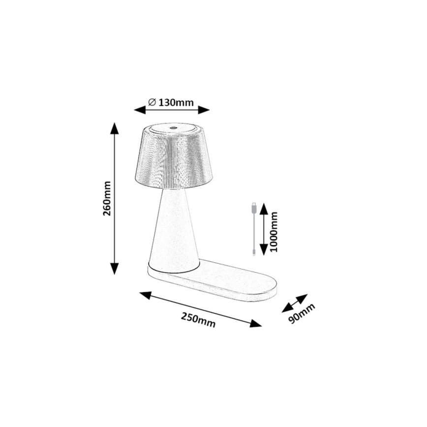 Rabalux - LED Himmennettävä ja ladattava pöytälamppu langattomalla latauksella LED/5W/5V 3000/4000/5000K