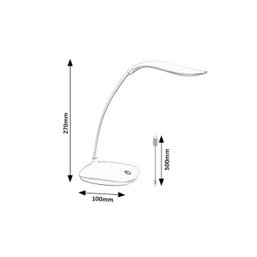 Rabalux - LED Himmennettävä flexible pöytävalaisin LED/2W/5V valkoinen