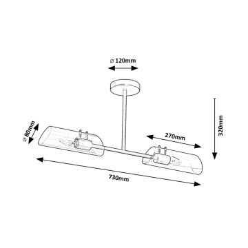 Rabalux - Kylpyhuoneen riipuskattokruunu 2xE14/12W/230V IP44 kromi