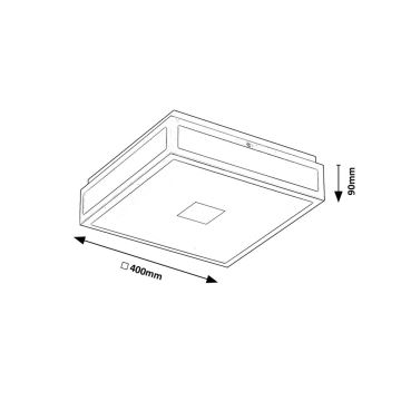 Rabalux - LED-kattovalaisin kylpyhuoneeseen LED/24W/230V IP44 4000K 40x40 cm musta