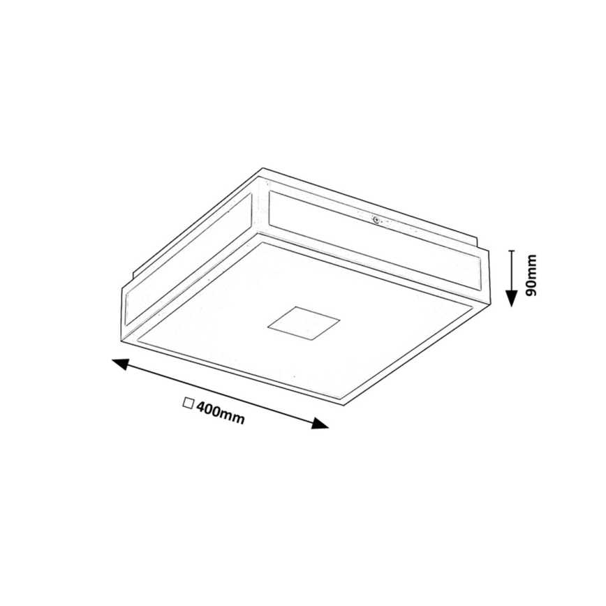 Rabalux - LED-kattovalaisin kylpyhuoneeseen LED/24W/230V IP44 4000K 40x40 cm musta