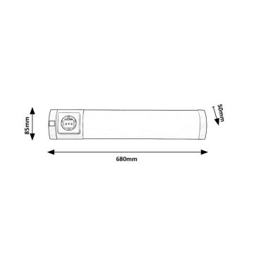 Rabalux - Keittiökaappien alla oleva LED-valo laatikolla LED/8W/230V 4000K 68 cm mattakromi