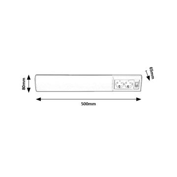 Rabalux - Keittiökaappien alla oleva LED-valo kahdella pistokkeella LED/10W/230V 4000K 50 cm valkoinen