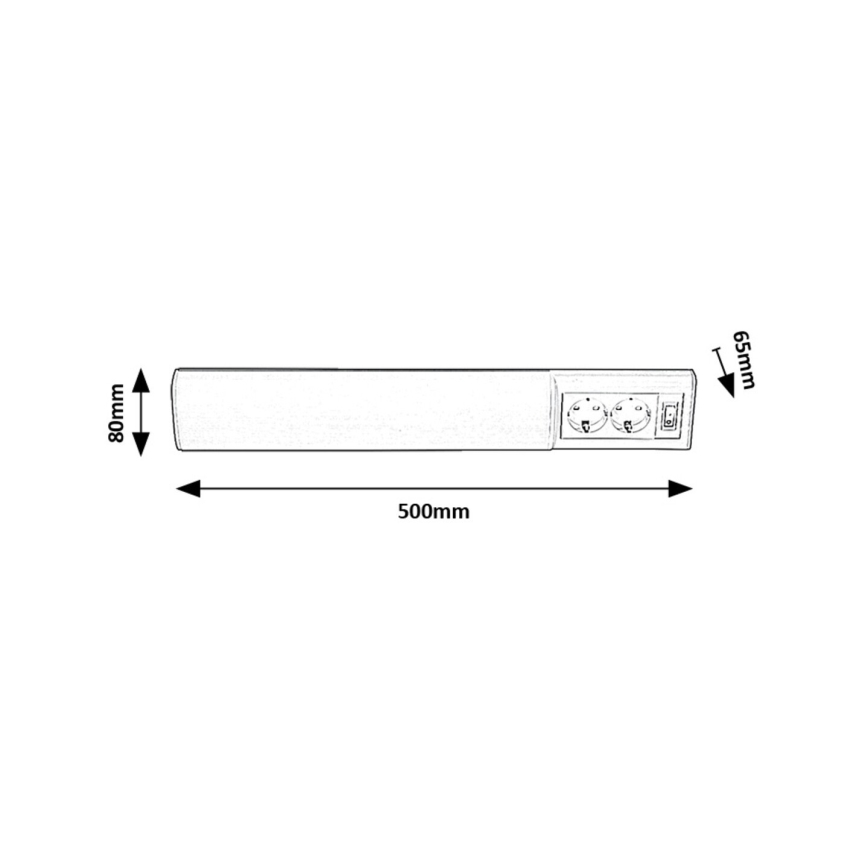 Rabalux - Keittiökaappien alla oleva LED-valo kahdella pistokkeella LED/10W/230V 4000K 50 cm valkoinen