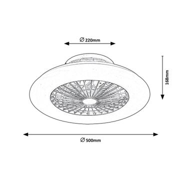 Rabalux - LED-himmennettävä kattovalaisin tuulettimella LED / 30W / 230V + RC