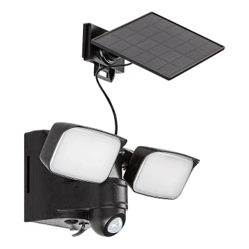 Rabalux - LED Solar wall flexible kevyt anturilla ja external panel 2xLED/5W/3,7V IP54 musta