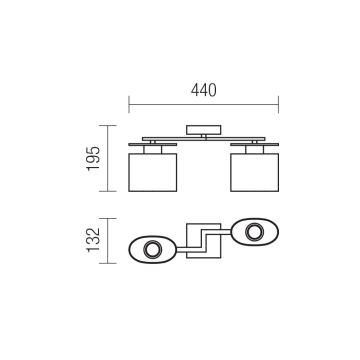 Redo 01-1028 - Kiinteä kattokruunu SHAPE 2xE14/28W/230V