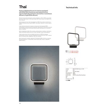 Redo 01-2097 - Himmennettävä LED-kattokruunu johdossa THAI LED/66W/230V 3000K valkoinen