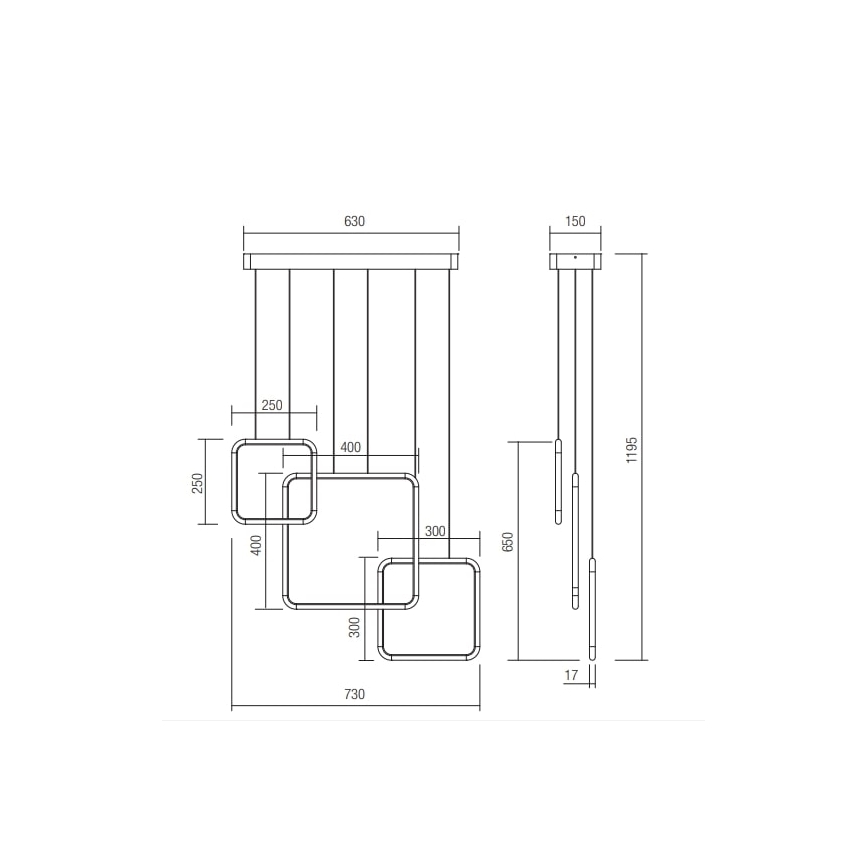 Redo 01-2097 - Himmennettävä LED-kattokruunu johdossa THAI LED/66W/230V 3000K valkoinen