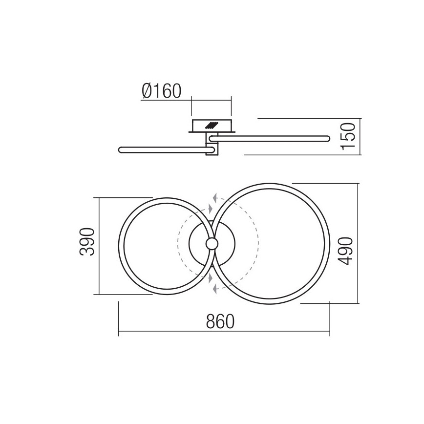 Redo 01-2223 - LED-himmennyskattokruunu SPELL LED/43W/230V 3000K valkoinen