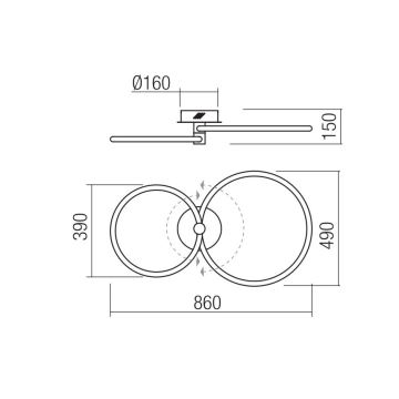 Redo 01-2224 - LED-himmennyskattokruunu SPELL LED/43W/230V 3000K kromi