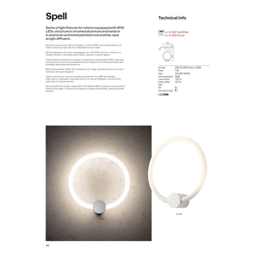 Redo 01-2225 - LED-himmennyskattokruunu SPELL LED/54W/230V 3000K valkoinen