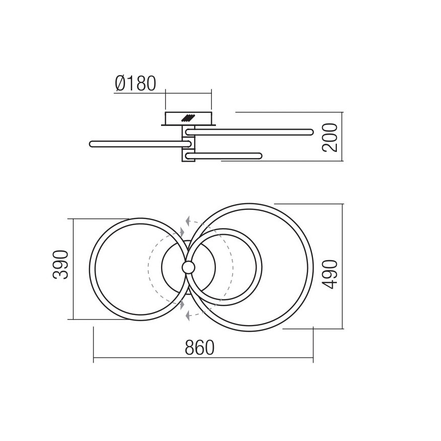 Redo 01-2225 - LED-himmennyskattokruunu SPELL LED/54W/230V 3000K valkoinen