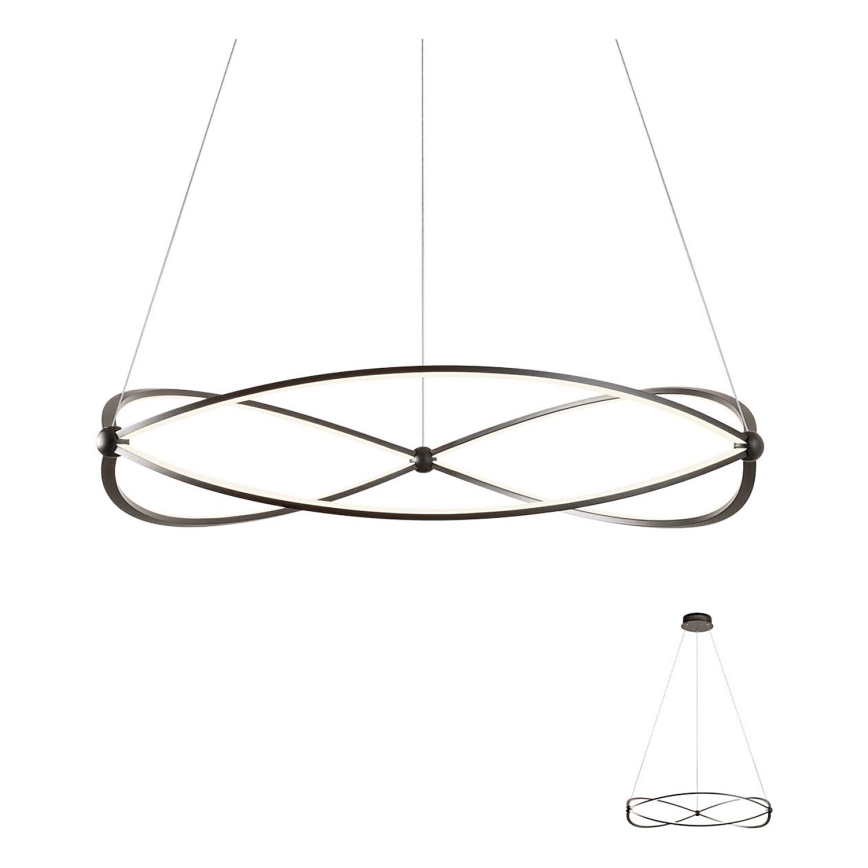 Redo 01-2254 - Himmennettävä LED-kattokruunu johdossa QUARK LED/54W/230V 3000K halkaisija 80 cm musta