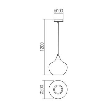 Redo 01-3191 - Kattokruunu johdossa TANNER 1xE14/28W/230V halkaisija 20 cm