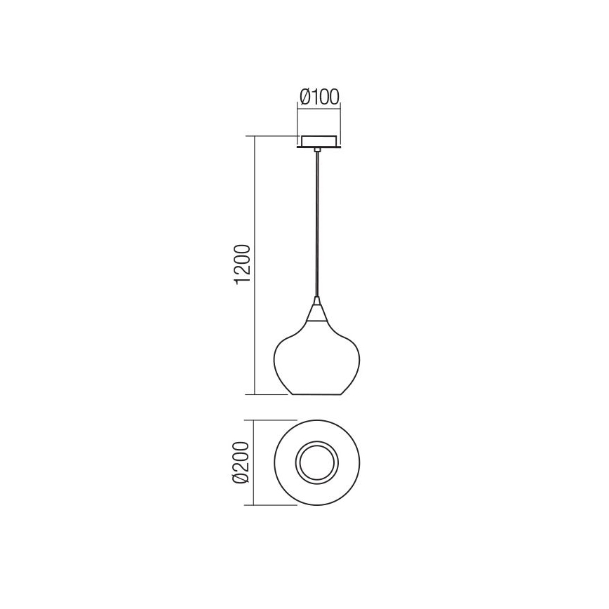 Redo 01-3191 - Kattokruunu johdossa TANNER 1xE14/28W/230V halkaisija 20 cm