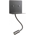 Redo 01-3211 - LED-seinävalaisin kanssa flexible pieni lamppu MOKA LED/6W + LED/3W/230V USB CRI90 musta