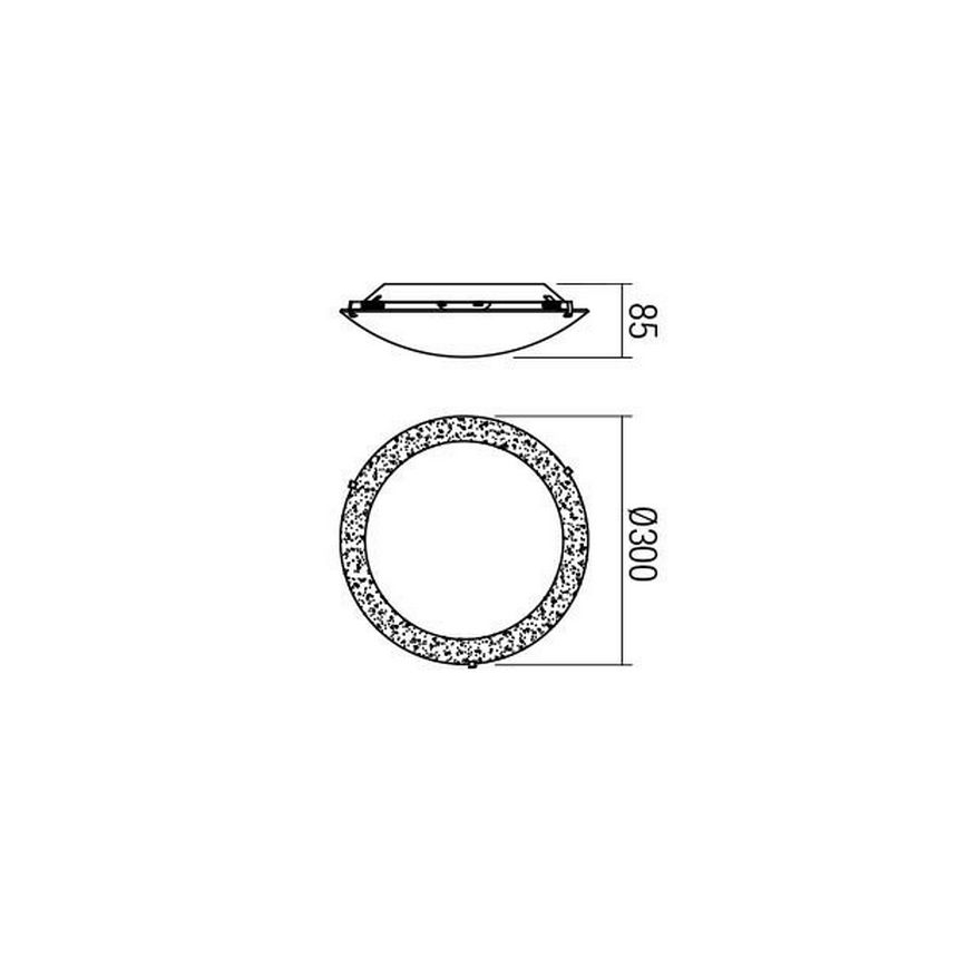 Redo 05-864 - LED-kattovalaisin ARTEMIS LED/12W/230V halkaisija 30 cm kulta