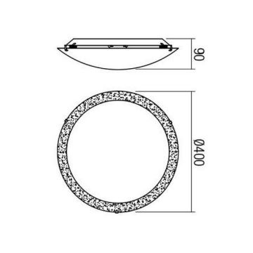 Redo 05-867 - LED-kattovalaisin ARTEMIS LED/18W/230V halkaisija 40 cm hopea