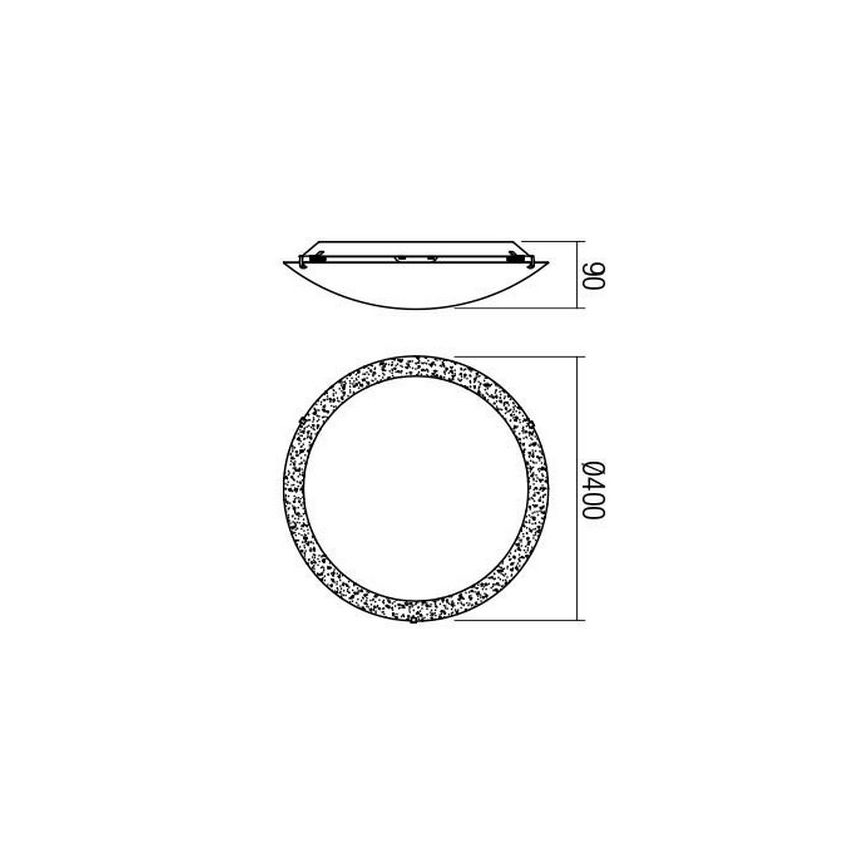 Redo 05-867 - LED-kattovalaisin ARTEMIS LED/18W/230V halkaisija 40 cm hopea