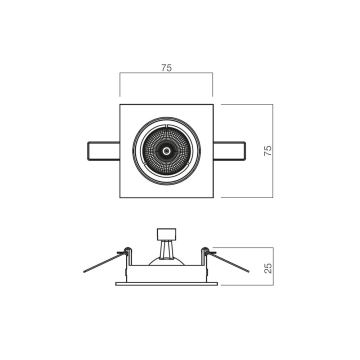 Redo 70329 - Upotettu valo MT 1xGU10/50W/230V