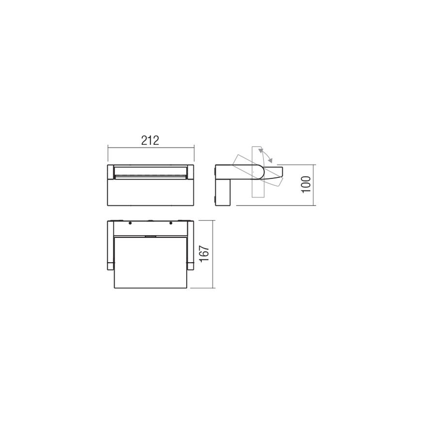 Redo 90584 - LED-ulkoseinävalaisin FLIP LED/20W/230V CRI 90 3000K IP54 antrasiitti