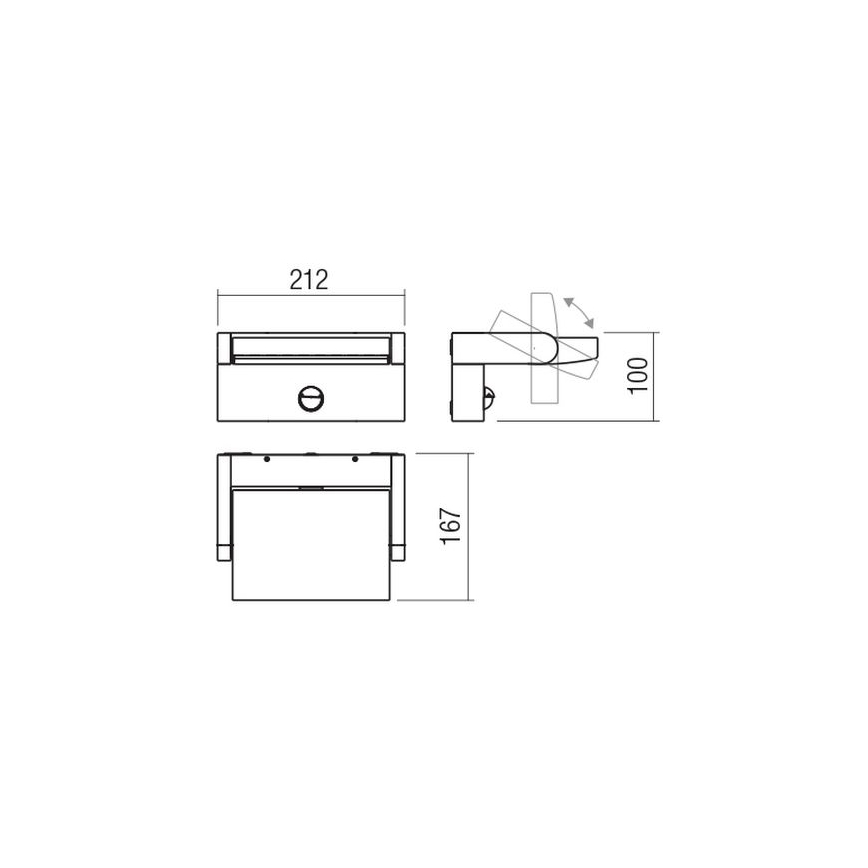 Redo 90587 - LED Ulkovalo anturilla FLIP LED/20W/230V CRI 90 3000K IP54 antrasiitti